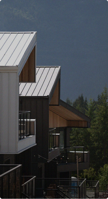 Townhouses in British Columbia with Mountain view balconies